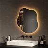 EMKE Specchio luminoso bagno 50 x 45 cm, senza cornice specchio bagno con interruttore tattile,antiappannamento,funzione memoria,3 ore di spegnimento automatico, 3 colori di luce LED