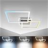 B.K.Licht B.K. Plafoniera LED dimmerabile con telecomando, CCT luce calda, neutra, fredda, 40W 4200Lm, 1cornice orientabile, lampadario con timer e funzione luce notturna, 50x38,8x8cm