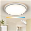 LEDYA LED Plafoniera Soffitto Dimmerabile, Ø295mm 18w 1600lm Plafoniera Tonda, IP44 Impermeabile, 18w Equivale 150w, 3000k-6000k Plafoniera Led Dimmerabile Con Telecomando