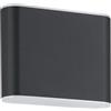 Eglo Luce a LED per esterni Grutti, lampada a muro con illuminazione sopra e sotto, in alluminio grigio antracite, lampada esterna, luce bianca fredda, IP65, 11,5 cm