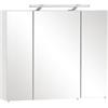 Schildmeyer 132250 - Armadietto a specchio, pannello truciolare rivestito in resina melamminica, bianco, 90 x 16 x 75 cm