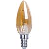 NITYAM Confezione da 10 Lampadina LED Filamento Flamme 4W 350 Lumen Attacco E14 - Modello C37 Colore Ambra - Colore Illuminazione Bianco Caldo 3000K - Angolo d'illuminazione 360°