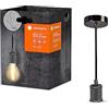 LEDVANCE Vintage 1906 Lampada a sospensione Bobbin E27, Gun Metal, Max. 25W, LED 15W, presa E27, lampada a sospensione interna, baldacchino rotondo, o intelligenti