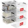 Cetomo 65L*6 Scatole di Stoccaggio in Plastica, Scatole Portaoggetti con Coperchio, Organizzatore con Manico, Contenitori per Casa e Ufficio, Impilabile, Resistente, Trasparente, 65L - Confezione da 6