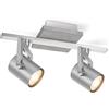 home sweet home collection Lampada da soffitto a LED industriale, Concrete, 31/11,5/18,5 cm, cemento, 2 luci, metallo, dimmerabile, con lampadina a LED, GU10, 5 W, 390 lm, luce bianca calda