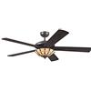Westinghouse 72485 Ventilatore da Soffitto per Interni Espresso Comet Tiffany da 132 cm, Kit di Luce con Vetro Tiffany