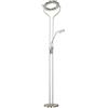 WOFI Azione by WOFI 307302646000 a lampada da terra, metallo, 22 W, integrato, Nichel Opaco, 30 x 30 x 180 cm