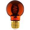 Eglo LED E27 dimmerabile, lampadina a globo con spirale, lampada vintage color rame dal design retrò, 4 Watt, 30 Lumen, illuminante bianco caldo, 2000k, Edison G60, Ø 6 cm