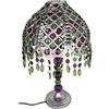 Biscottini Lampada da Tavolo Vintage Colorata 46x30x30 cm | Lampada Tiffany con Gemme | Lampada Comodino in Metallo