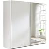 Composad | Armadio della Linea SYSTEMA, Armadio a 2 Ante Scorrevoli con Ante a Specchio, Camera da letto, (LxAxP) 250x223x67 cm, Colore Bianco Laccato, Made in Italy