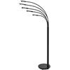 DRW - Lampada da terra con LED di metallo e ferro, 115 x 35 x 215 cm, colore: nero