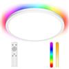 LEDYA LED Plafoniera RGB, 18W 1600lm Plafoniera Tonda, IP44 Impermeabile, Equivale 150W, Plafoniera RGB, Bianco Caldo Plafoniera Led Dimmerabile Con Telecomando Per Bagno Camera, Da Soggiorno, Ø295mm