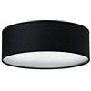 Sotto Luce Mika - Plafoniera moderna a 3 luci, in tessuto nero, base bianca, 3 x E27, Ø 30 cm