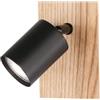 Fischer & Honsel Holton - Lampada da parete, colore: nero/legno naturale, larghezza: 9 cm, altezza: 13 cm, sporgenza parete: 12 cm, con interruttore, 1 x GU10, LED max. 4,0 W, 3000 K, 320 lm, EEG: G |