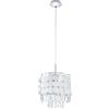Eglo lampada a sospensione Fedra, 1 fiamma, metallo cromato, cristallo | trasparente, perla, lampada da tavolo da pranzo e soggiorno, attacco E27, Ø 25 cm