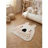 Hanse Home Tappeto per bambini e bambine, facile da pulire, antiscivolo e lavabile, a forma di coniglio, morbido tappeto da gioco per la cameretta dei bambini, tappetino da gioco, crema, multicolore