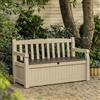 Dmora Cassapanca Outdoor Cuglieri 60x140x84h cm Beige Schienale Impermeabile, Chiusura Lucchetto