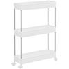 ASelected 3 ripiani carrello da cucina carrello stretta mensola su ruote carrello multifunzione cucina organizer per cucina bagno lavanderia