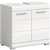 xonox.home - Mobile sottolavabo Linus 60 x 56 x 34 cm nella parte anteriore bianca lucida, corpo bianco - Mobile da bagno - Moderno e funzionale