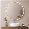 EMKE Specchio bagno con luce rotonda 60 cm, specchio LED rotondo con interruttore tattile, anti-appannamento e funzione memoria, specchio bagno rotondo con luce tricolore regolabile (nero)
