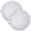 Wonderlamp Pack 2?X downlights LED rotondi extraplanos luce fredda (6000?K) Potenza: 18?W e intensit? Luminica: 1480?LM. Colore: Bianco.