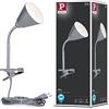 Paulmann 95432 Lampada a morsetto Vitis con braccio flessibile rotonda max. 20 Watt lampada con interruttore su cavo grigio metallo, plastica E14