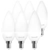 Garza - Confezione da 6 Lampadine LED a Candela C37, SMD, Attacco E14, Luce calda (3000k), 12W, 470 Lumen, Angolo di illuminazione di 220°, IRC 80, Pack 2+1