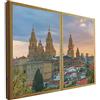 CCRETROILUMINADOS Finestre false con luce a led vista sulla Cattedrale di Santiago de Compostela 70 x 90 cm