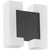 Eglo LED Lampada da parete esterna Sitia, lampada a 2 fiamme, applique in | acciaio zincato e plastica, colore antracite e bianco, protezione IP44