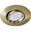 Wonderlamp cerchio da incasso con Lampadina LED GU10, 8 W, Oro antico, 10 cm