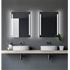 Talos Specchio da bagno con illuminazione - Specchio da bagno 80 x 60 cm - Specchio LED con due aperture - Colore della luce bianco neutro 4200 Kelvin - sospensione verticale e orizzontale