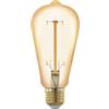 Eglo LED E27 dimmerabile a 3 fasi, lampadina retrò per la dimmerazione con interruttore, 4,5 Watt, lampada vintage color ambra, illuminante bianco caldo, 2200k, Edison ST64, Ø 6,4 cm