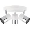 Zarivy Applique alogeno 3 Elementi Cromati + Bianco Osso GU-10 Modello Moon. Illumina il tuo spazio con eleganza e stile, aggiungendo un tocco moderno e sofisticato al tuo arredamento.
