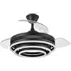 Eden pulse Ventilatore nero/pelle a 3 pale 26 W 2950 lm, LED integrato, 3 temperature, telecomando, 31,5/46,7 x 132 x 132 cm