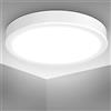 B.K.Licht Plafoniera LED 18W, luce bianca neutra 4.000K, diametro 28 cm, 2.000 Lm, Lampada da soffitto bianca