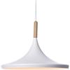 LUSSIOL Birgit, lampada a sospensione metallo/legno, 40 W, bianco/naturale, ø 36 x H 26 cm