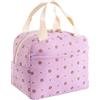 HouYa-Tec 10L Borsa Termica Porta Pranzo, Riutilizzabile Borsa Frigo Piccola Portatile, Pranzo Tote Bag, per Uomini Donne Bambini, per Ufficio Scuola Viaggi Campeggio All'aperto Picnic (fiori viola)