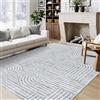 LuxFocus Tappeto lavabile per soggiorno 200x290 cm, tappeto a pelo corto moderno con geometrie, antiscivolo e morbido, design minimalista a linee per soggiorno sala da pranzo ufficio, grigio