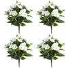 Risveglio Impatiens - Fiori artificiali, 4 pezzi, resistenti alle intemperie, per uso esterno, per abbellire giardini e verande, colore: bianco