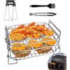 Wiseten Accessori Friggitrice ad Aria Ninja, 3 Ripiani Friggitrice d'Aria Grill Rack Griglia Multifunzionale in Acciaio Inox Accessori per Ninja AF400EU 9,5L Double Stack XL SL400EU AF451EU