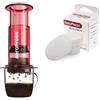 AeroPress Yeseatis TASTE ONLINE FOOD YESEATIS.COM AeroPress - New Special Bundle con Clear Red Coffee Maker (RossoTrasparente) + 350 Microfiltri