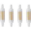 WULUN R7S 78mm 7W lampadine lineari LED, 3000k bianco caldo, corpo ceramico, 70 watt equivalenti, AC/DC 220-240V, 700 Lumen, non dimmerabile, 4pcs