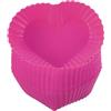 sourcing map 18 pirottini in silicone per cupcake, stampo, 7,9 cm, riutilizzabili, antiaderenti, per feste di compleanno, matrimoni, cuori rossi, 18 pezzi
