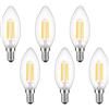 OUKAJO Lampadina LED E14, dimmerabile, 4 W, luce bianca calda, 2700 K, 400 lm, vite a luce piccola, 6 pezzi (confezione da 1)