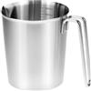 FARYODI Misurino in acciaio inox, 1000 ml, misurino in acciaio inox, con manico e scala, misurino in acciaio inox, con labbro, lavabile in lavastoviglie, per cucina, cottura, latte, latte, caffettiera