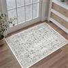 HUGEAR Vintage Tappeto Ingresso Interno Nero Tappeti 60x90cm Antiscivolo Lavabile in Lavatrice Tapette Cucina Camera da Letto Entrata Scendiletto Ufficio Pelo Corto Piccolo Carpet