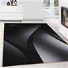 Teppium Moderno Tappeto per Soggiorno 240x340 cm Nero, Design Astratto a Onde - Tappeto a Pelo Corto per Sala da Pranzo e Camera da Letto, Morbido e Facile da Pulire