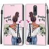 Feyten Cover per Huawei Mate 10 Lite, Custodia in Pelle Huawei Mate 10 Lite, Flip Custodia Pelle PU con [Magnetica][Supporto Stand], Cover a Libro Portafoglio per Huawei Mate 10 Lite (Ragazza)