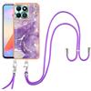 SNCLET Bumper Cover per Honor X6b Custodia con Collana Regolabile Crossbody Cover con Lanyard Collana Antiurto Anti Scratch TPU Edges Necklace Custodia per Honor X6b Silicone Case,Viola D'oro1