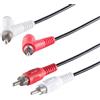 1aTTack.de 1 cavo cinch da 0,5 m, cavo di collegamento audio stereo cinch maschio/femmina a cinch maschio, connettori stampati, contatti nichelati, HiFi TV